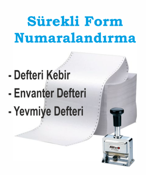 Sürekli Form Numaralandırma ( Yevmiye, Kebir, Envanter )